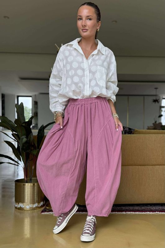Made in Italy Cooper Needlecord Sia Pant Indian Pink